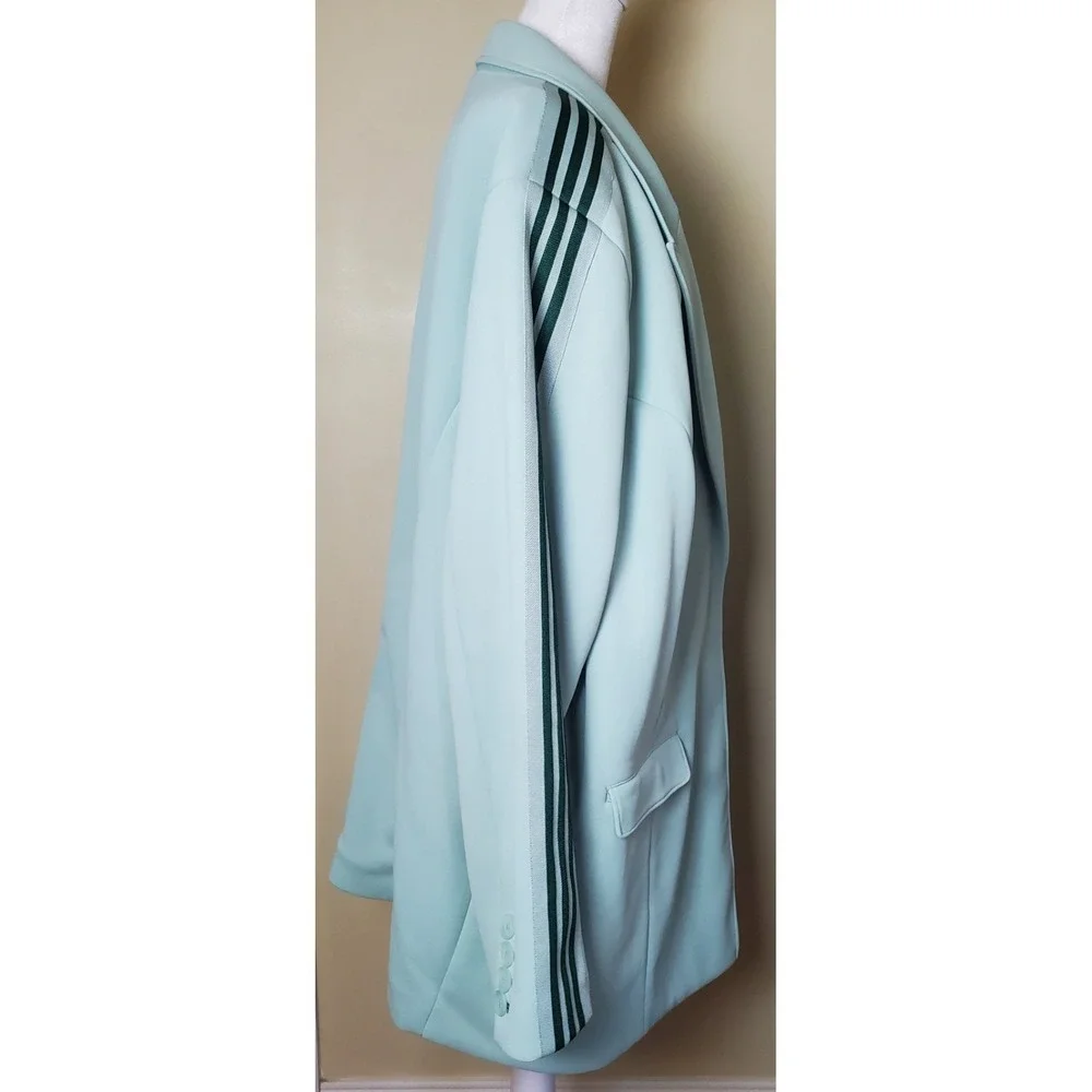 NWT Adidas‎ Ivy Park Women's Suit Jacket 4X Green Tint Streetwear Stripe FLAW